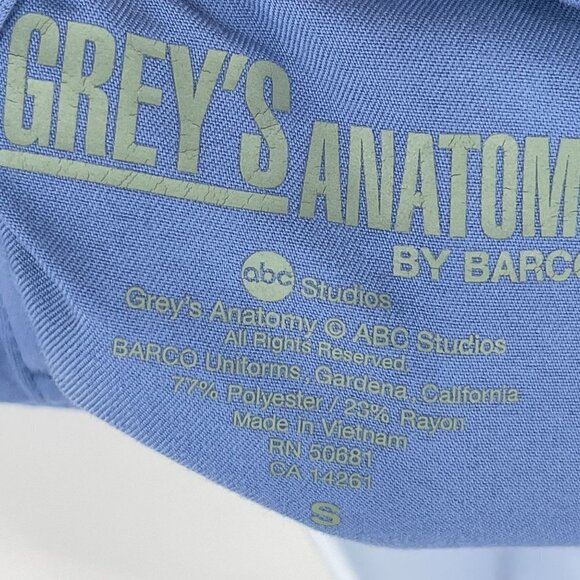 New Grey's Anatomy 3 Pocket Mock Wrap Scrub Top Style 4153 Ciel Blue Small - Picture 6 of 7